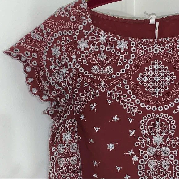 Anthropologie Feather Bone Ynez Eyelet Tunic Dress - Picture 5 of 10